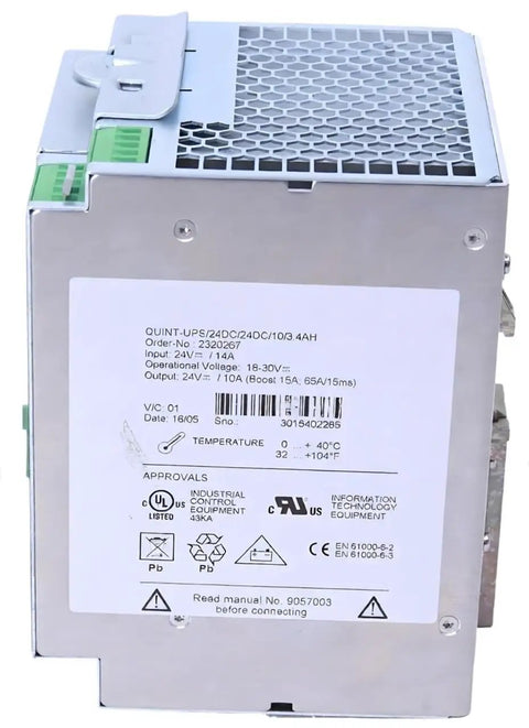 One Piece 2320267 UPS Power Supply 24V DC Sealed In Box With 3.4Ah Battery Industrial Grade Backup For Automation And Control Systems Ideal For Industrial Automation Projects, metal housing
