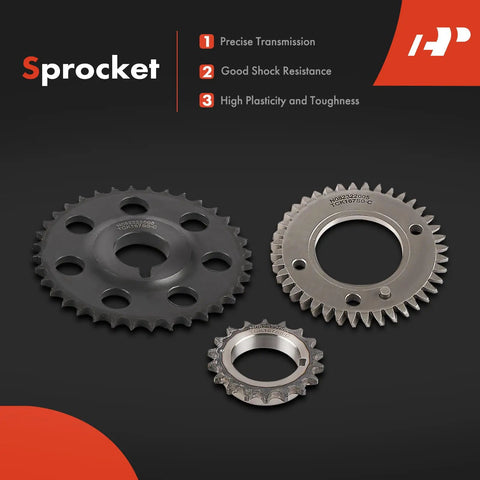 Toyota Tacoma Timing Chain Kit 7 Piece With Sprocket Tensioner And Guide For 1995 To 2004 L4 2.4L DOHC Engine Replacement parts view