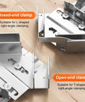 Pro Grade Stainless Steel Right Angle Clamp Set For Woodworking 90 Degree Corner Clamp with closed and open-end clamps