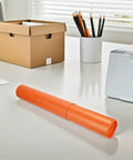 Orange Telescopic Poster Tube Holder 52 To 95 Cm Expandable Mailing Tube With Strap on office desk with printer and box