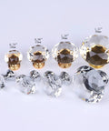 Two Pack Premium Crystal Glass Cabinet Handles Slick Luxury Modern Pulls for Cabinets and Drawers Golden Finish 20mm Diameter