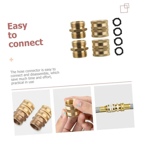 Heavy Duty Flexible Iron Thread Tap Adapters And Hose Connectors Kit With Quick Connect Air Line Couplers And Plugs 10 Pairs, brass hose fittings with gaskets