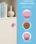 Six Pack Round Wooden Cabinet Knobs In Crisp White With Trimmable Screws For Zero Fuss Dresser And Closet Swaps That Straight Up Deliver The Goods And Keep Things Looking Sharp. Wooden cabinet knob on storage unit.