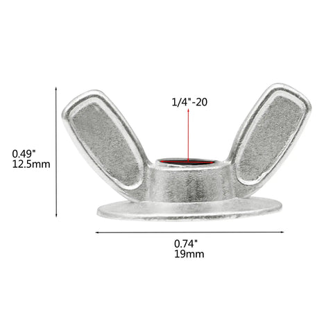 Quarter Inch Twenty Washered Wing Nut Set With Zinc Plating, 50 Pieces, Easy Grip Butterfly Nuts With Washers For Fasteners, Ideal For Machinery