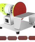 Powerful 7-Speed Electric Bench Sander With Variable Control Up To 6000Rpm, compact design with sanding disc and motor.