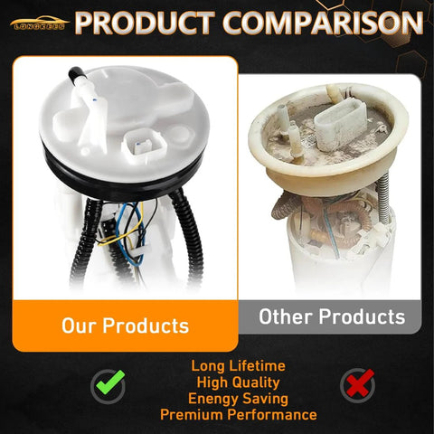 Ford F150 Fuel Pump Assembly Beefed Up Direct Fit OE Replacement shown in product comparison