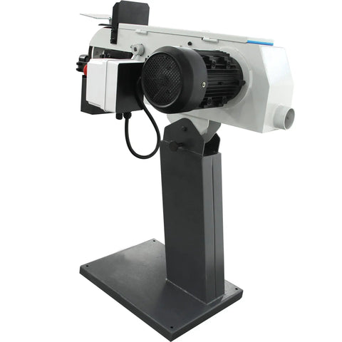 Pro Grade Industrial Belt Grinder Built Tough Shop Workhorse Featuring A Wide 6 X 79 Inch Belt And Dual Speed Control for details of motor and base.