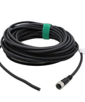 Beefy M12 A Coded 4 Pin Female Shielded Cable For Actuator Sensor Encoder Open Wire Lead Built For Industrial Automation DeviceNet CANopen IO Link Profibus Fieldbus 15 Meter Length For Vision Systems And Machinery coiled with connector close-up