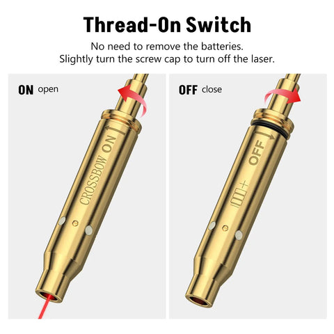 Crossbow Laser Bore Sight With On Off Switch Red Laser For Bow And Archery Easy Boresight Tool With Batteries Included Arrow Bore Sighter Boresighter