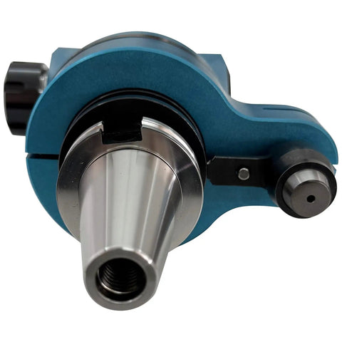 Top Shelf Cat40 To Er32 90 Degree Angle Head Vmc Spindle Adapter With Bulletproof Torque Transfer and detail of the cone front.