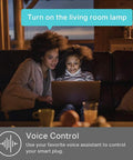 Woman and child using laptop with Smart WiFi Plug Outlet for voice control of living room lamp via Alexa Google Home IFTTT