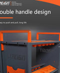 Double handle design of Smooth Rolling Heavy Duty Tool Cart, Multi Function Workshop Organizer Station for easy maneuvering.