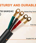 Heavy Duty Nema 14-50 Range Power Cord Stove Dryer Plug And Play 6 Awg 4 Wire Pigtail with copper ring terminals.