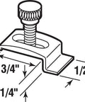 Gonna Get The Job Done Right With Heavy Duty Aluminum Storm Door Panel Clips And Knurled Thumb Screws Secure Your Window Frame Tight Easy Diy Fix Replacement Hardware Set Of Eight detailed illustration of aluminum clip and knurled thumb screw dimensions.