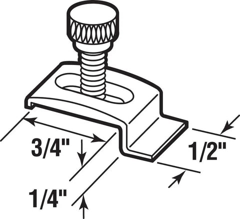 Gonna Get The Job Done Right With Heavy Duty Aluminum Storm Door Panel Clips And Knurled Thumb Screws Secure Your Window Frame Tight Easy Diy Fix Replacement Hardware Set Of Eight detailed illustration of aluminum clip and knurled thumb screw dimensions.