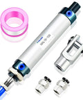 16mm Bore 100mm Stroke Pneumatic Cylinder Double Acting With Y Connector And 6mm Fittings MAL16x100 Aluminum Air Cylinder