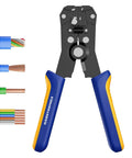 Self Adjusting Wire Stripper And Cutter 2 In 1 Heavy Duty Automatic Wire Stripping Tool for 10-24 AWG cables, ergonomic handle