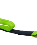 4 Pack 2 Inch By 96 Inch Car Tie Down Straps For Trailers With Flat Hooks, 3333 Lb WLL, high-visibility green polyester strap and ring