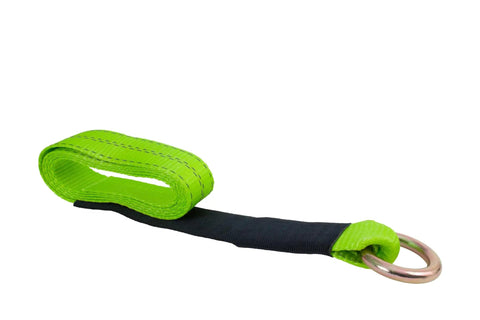 4 Pack 2 Inch By 96 Inch Car Tie Down Straps For Trailers With Flat Hooks, 3333 Lb WLL, high-visibility green polyester strap and ring