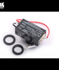 Photoelectric dusk to dawn switch module with wiring and connectors, labeled specs visible, for flush mount lights auto on off photocell.