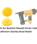 Heavy Duty Head Valve Replacement For Pneumatic Nailer Tools 2 Pack 180450S with yellow parts and Bostitch brad nailer.