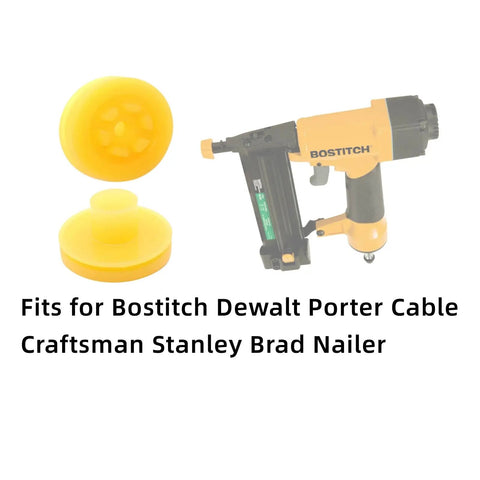 Heavy Duty Head Valve Replacement For Pneumatic Nailer Tools 2 Pack 180450S with yellow parts and Bostitch brad nailer.