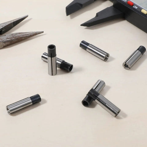 1/4 To 1/8 Collet Adapter Set For CNC Routers And Engraving Machines Heavy Duty High Carbon Steel Reducer displayed on table