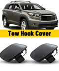 Toyota Highlander Tow Hook Cover 2 Piece Left And Right Front Bumper Eye Covers Black Replacement For 2014 2015 2016
