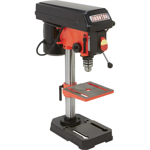 Benchtop Drill Press With Five Speed And Eight Inch Swing Half Inch Chuck Two Inch Vertical Stroke Depth Lock One Third HP Power
