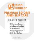 Heavy Duty Anti Slip Grip Tape 6 Inch By 30 Ft Black And Yellow Striped 80 Grit Aluminum Oxide Industrial Grade Indoor Outdoor Weatherproof