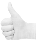 White Cotton Gloves Set For Women And Men All Day Comfort Breathable 70 30 Cotton Polyester Blend One Size Fits Most Three Pairs