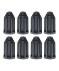 Eight Pack Universal Plastic Chair Caster Rods And Roller Plugs Black Round Sleeve Inserts For One Inch Wheels With Seven Sixteenth Inch Inner Bar Durable Replacement Parts For Office Chairs