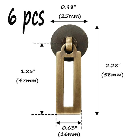 Set Of 6 Brass Cabinet Knobs And Tear Drop Pull Handles In Bronze Finish Durable Brass Construction For Cabinets And Drawers Includes Screws Total Size 58mm Long By 25mm Wide With Round 25mm Diameter And Rectangular 47x16mm Options.