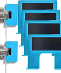 Set of four blue Door Jamb Hinge Jig The Easy Hinge Mate Adjustable Door Installation Tool with magnetic positioning