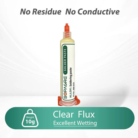 No Clean Solder Flux Paste 10G For Electronics Repair High Activity Rosin Formula syringe packaging