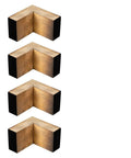 4 Pcs Black Wood Furniture Legs Set L Shaped Table Feet Bed Riser Compatible For Cabinets And Sofas 4-pc wooden L-shaped design
