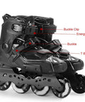 Close-up of inline skate with PVC durable strap, showcasing inline skate replacement straps for roller skates easy to install and tighten belt.