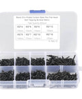 800 Piece M2 Self Tapping Screws Set In High Hardness Carbon Steel Flat Head in transparent case