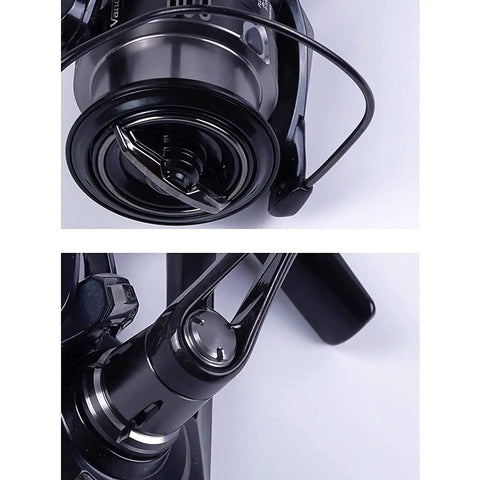 Interchangeable Handle For Fishing Reel With Metal Chainring Black 4000XG Series close-up on smooth lightweight gears
