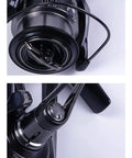 Close-up of Interchangeable Handle Fishing Reel With Metal Chainring For Beginners And Pros Black C3000MHG Series