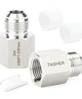 2-Pack 304 Stainless Steel Tube Flare Fittings Adapter 3/8 Inch Male Flare to 3/8 Inch NPT Female Half Union with Protective Case, 304 SS