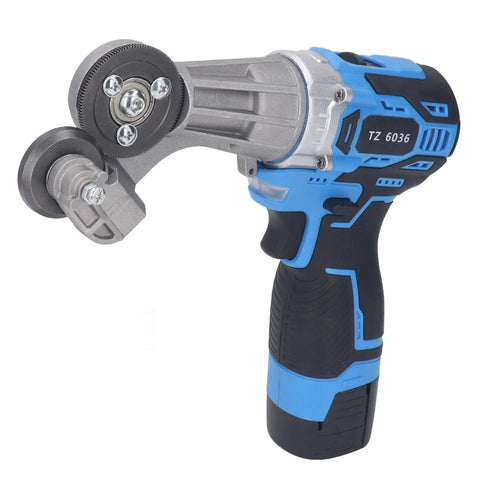 Heavy Duty 16.8V Cordless Electric Sheet Metal Cutter With Steel Gears And 1500mAh Battery for precise cutting handle and mechanism.