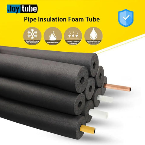 Stack of black EPDM Pipe Insulation Foam Tubes 3/8 Inch ID, 3/8 Inch Wall, 6 Feet Long for guitar stands and roof racks