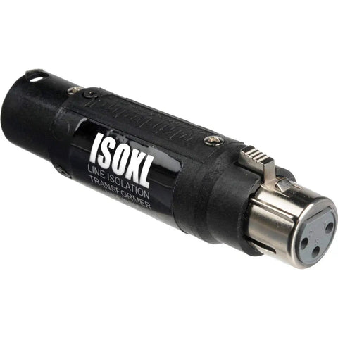 Line Level Isolation Transformer with 3 Pin XLR Male and 3 Pin XLR Female Connectors, rugged nylon casing for pro audio use
