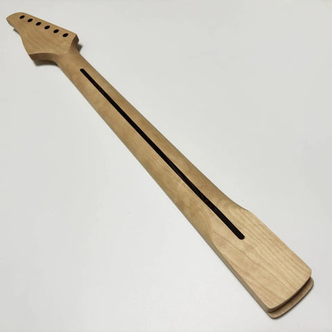 Dope Strat Guitar Neck Replacement 22 Frets 25.5 Inch Maple Wood Modern C Shape ST Style Neck With 9.5 Inch Radius Fretboard Medium Jumbo Frets For Stratocaster, maple neck blank