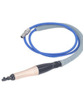 High Speed Pencil Die Grinder Air Tool Built Like A Tank At 23000 Rpm Featuring Tough Aluminum Alloy Body with blue hose.