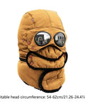 Winter Hat With Thermal Barrier And Fleece Lining, Insulated Bonnet With Detachable Eye Shield And Windproof Design in Bold Yellow
