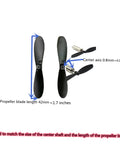 Mini 42mm Nylon Propellers AB Positive And Negative Fly Ready For RC Quadcopter Drone Central Axis 0.8mm Black, side view