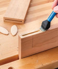 Easy Clean Silicone Glue Spreader For Biscuit Joinery With Dual End Design applying glue to wood slot