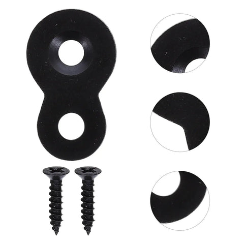 Heavy Duty Iron Table Top Fasteners With Screws, Dual Hole Design Joining Plates for Wall Mount Frames and Picture Frames, Black Finish